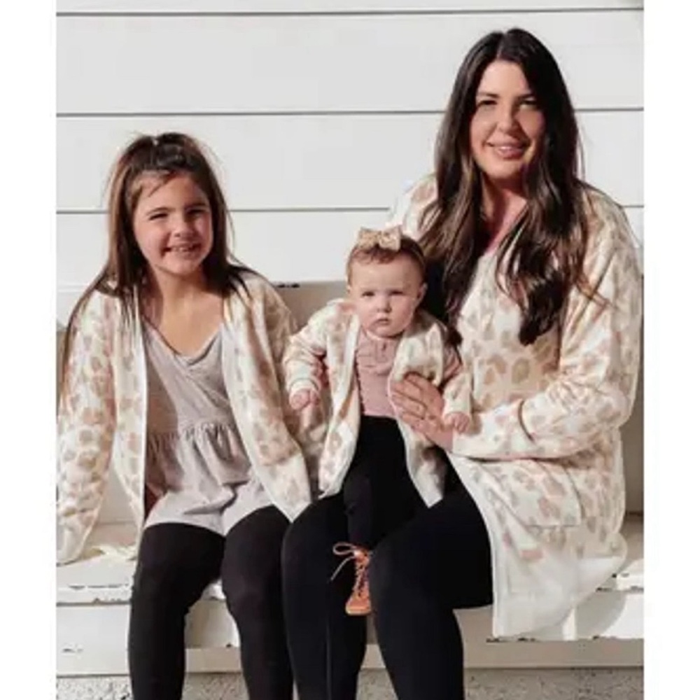 Mommy and Me Cardigan cheetah
